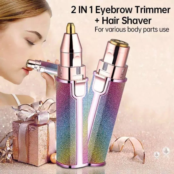 Facial Beauty - 2 In 1 Rechargeable Electric Eyebrow Trimmer +Body Facial Hair Removal