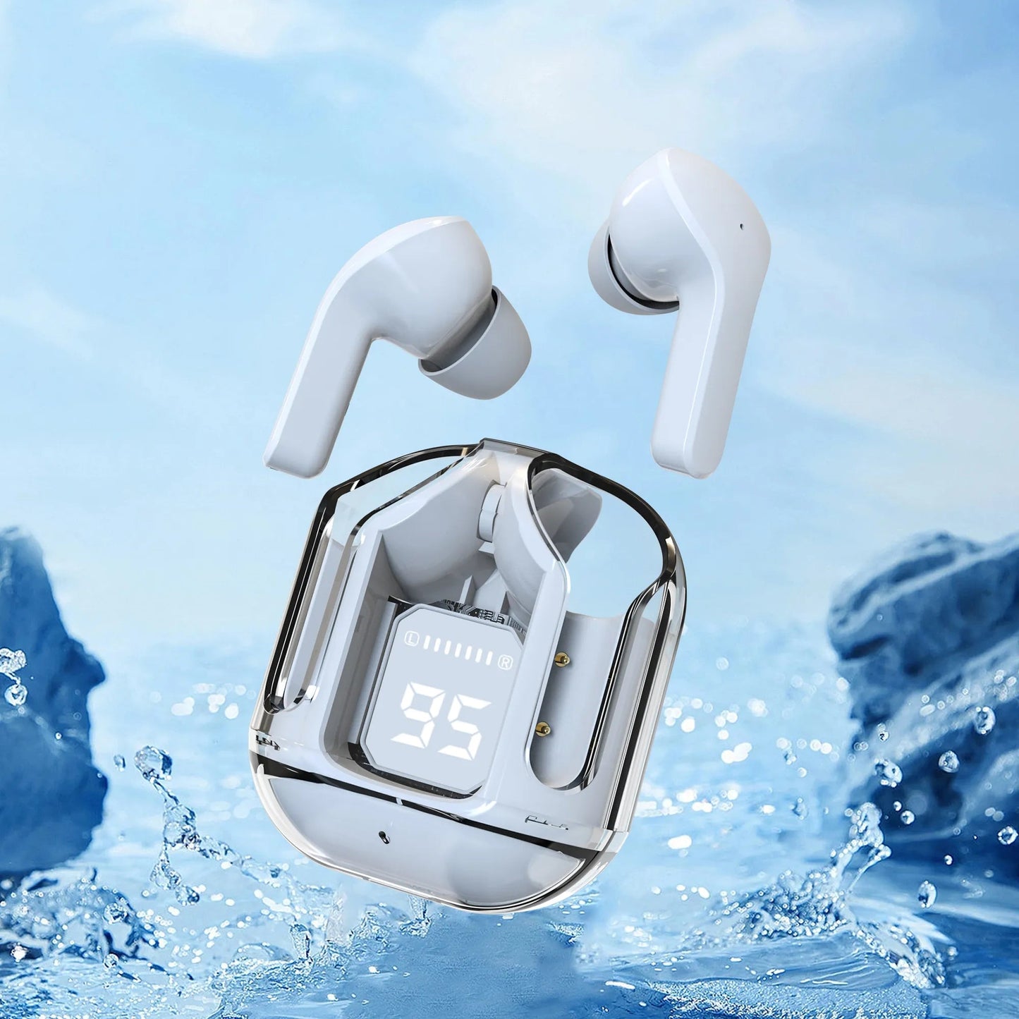 Air31 Earbuds Wireless Transparent Bluetooth 5.3 Air 31 Ear buds Wireless Headset Heavy Bass Stereo Earphones Noise Reduction Sports Headse