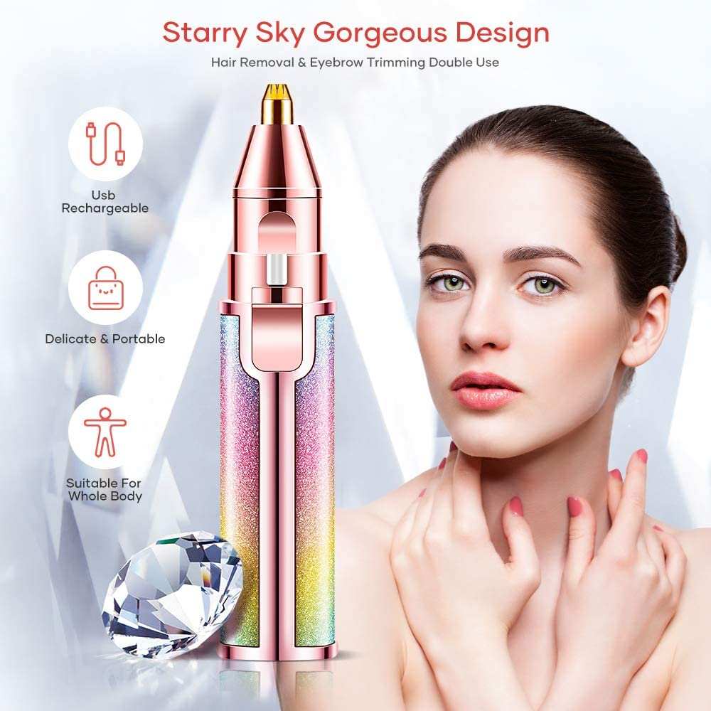 Facial Beauty - 2 In 1 Rechargeable Electric Eyebrow Trimmer +Body Facial Hair Removal